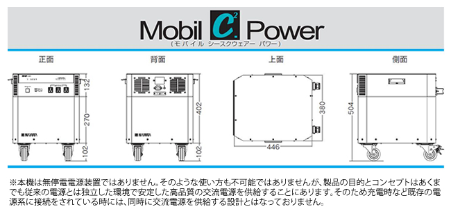 移動式AC電源装置 外観図