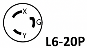 NEMA規格 L6-20Pのイラスト